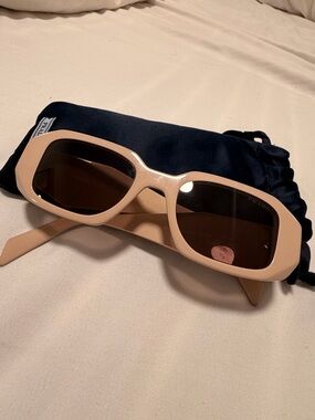 Prada Beige Frame Sunglasses with Dark Brown Lenses